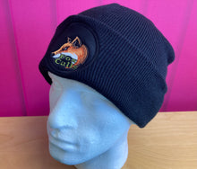 Load image into Gallery viewer, Fox Calls Logo Black 80mm Wide Cuffed 100% Warm Beanie £10.99 Post Free UK