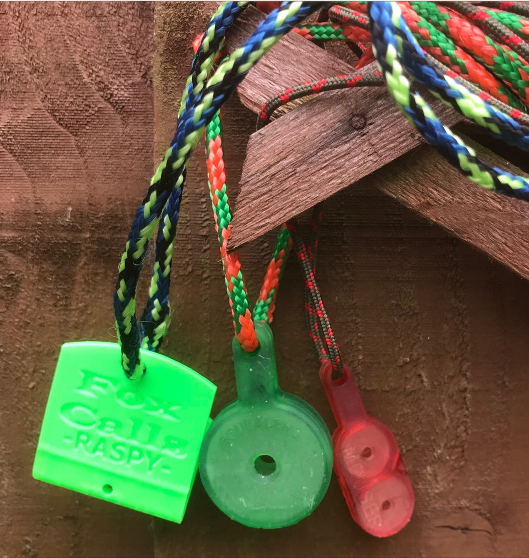 Fox Calls Set 3b - Squealer - Mouser - Raspy Neon Green Tenterfield-10% Off Deal £26.97 Post Free UK